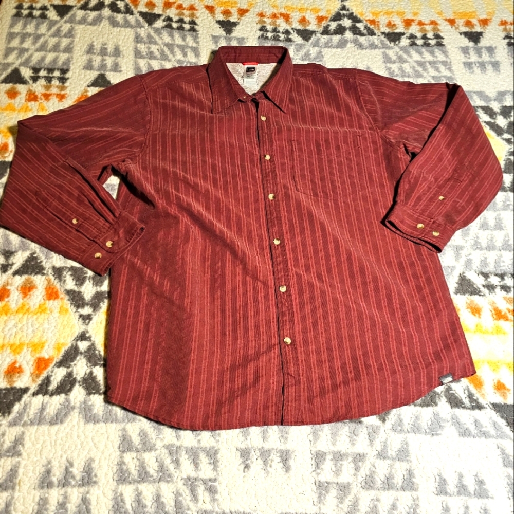 The North Face Men's Button Down Red Stripe Shirt - Mens - Size XXL